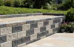 Retaining walls help manage sloped ground Retaining walls help manage sloped ground